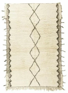 AFOLKI Прямоугольный шерстяной коврик с длинным ворсом и узором Beni ourain Taa1278be