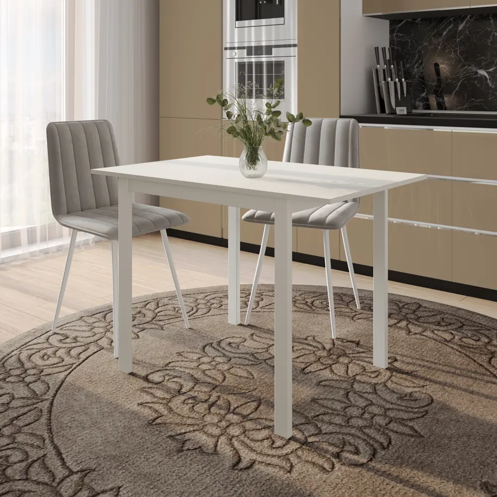 Стол кухонный TBL-005 раздвижной 79-109x75x 68 см прямоугольник ДСП цвет белый Santreyd Стол раздвижной STLM-2203640 - Вид №9