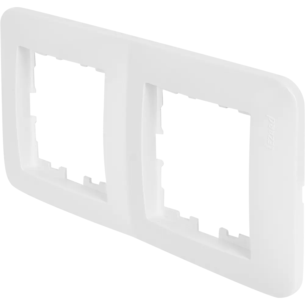 Рамка для розеток и выключателей Lezard Karina Life 2 поста вертикальная цвет белый STLM-2179590