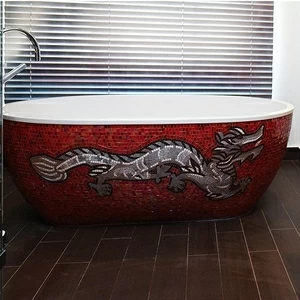 Ванна отдельностоящая Stone One Mosaic Red Print