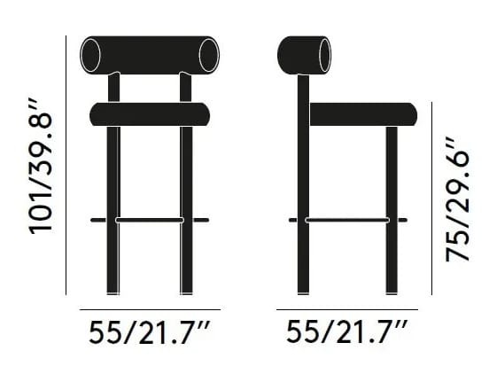 Высокий деревянный стул с тканевой подкладкой Tom Dixon Fat ARCH-00130395 - Вид №21