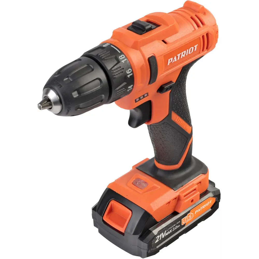 Дрель-шуруповерт аккумуляторная Patriot 189UES, 18 В Li-ion 2x2 Ач STLM-2059668 - Вид №1