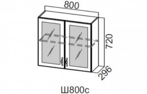 86997 Ш800с/720 Шкаф навесной 800/720 (со стеклом) SV-мебель