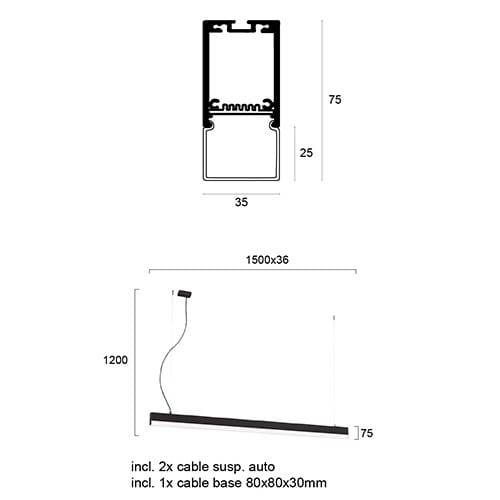 Алюминиевый светодиодный подвесной светильник Terzo Light воздух ARCH-00105640 - Вид №2
