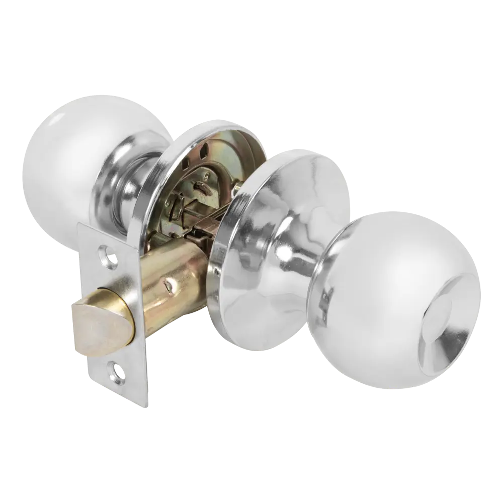 Дверная ручка-шар Фабрика замков 6073 с защелкой, хром 89347017 STLM-1452781 - Вид №1