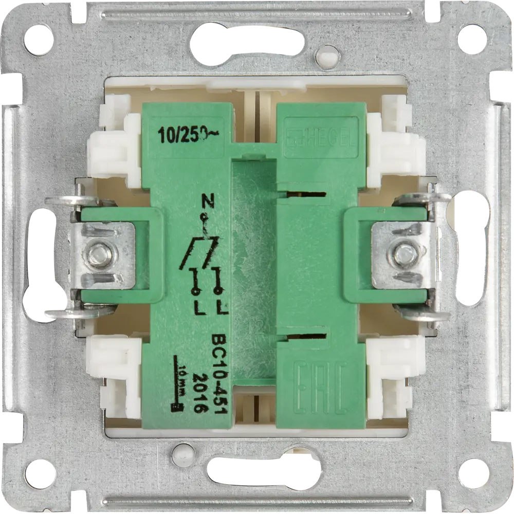 Выключатель встраиваемый Hegel Мастер 2 клавиши с индикатором цвет слоновая кость STLM-2175474 - Вид №2