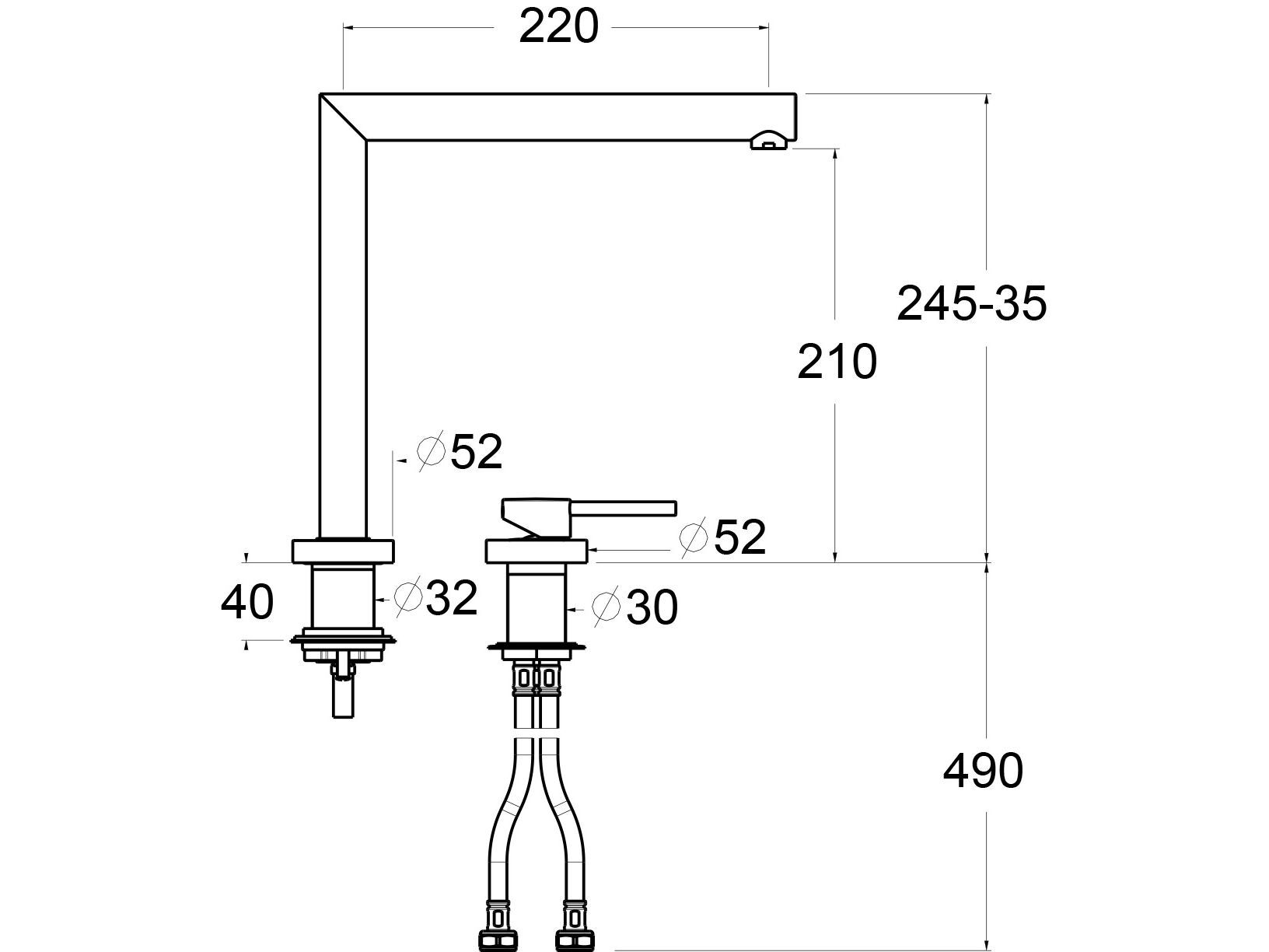 Однорычажный кухонный смеситель с поворотным изливом GUGLIELMI RUBINETTERIE Подокно ARCH-00022913 - Вид №3
