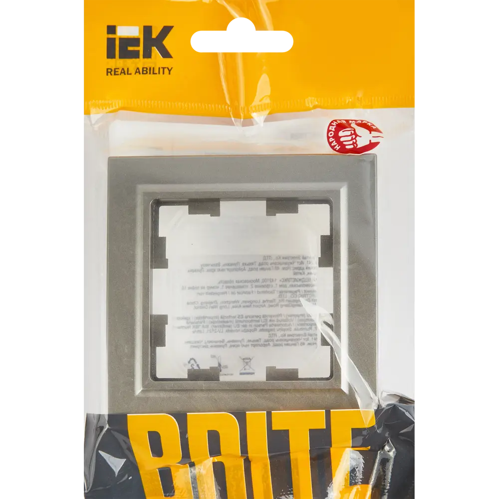 Рамка для розеток и выключателей IEK Brite 1 пост IP44 цвет сталь STLM-2136323 - Вид №4