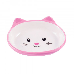 ПР0057364 Миска для кошек керамическая "Мордочка кошки" розовая 160мл КерамикАрт