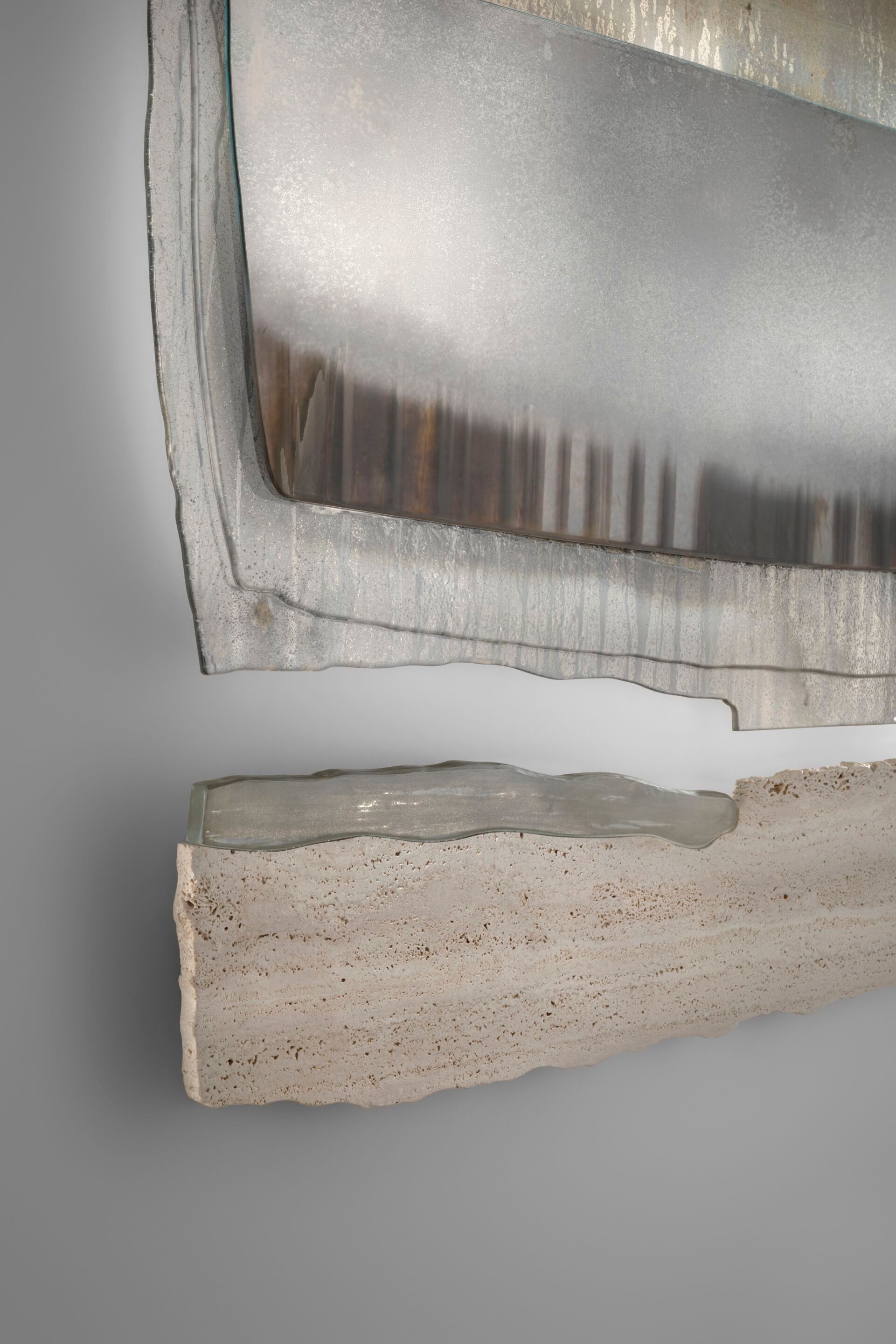 Травертиновое зеркало и настенное стекло со встроенным освещением ARTE VENEZIANA пещера ARCH-00079055 - Вид №2