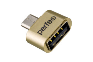 16517509 Адаптер USB на micro USB c OTG золотой 30014896 Perfeo