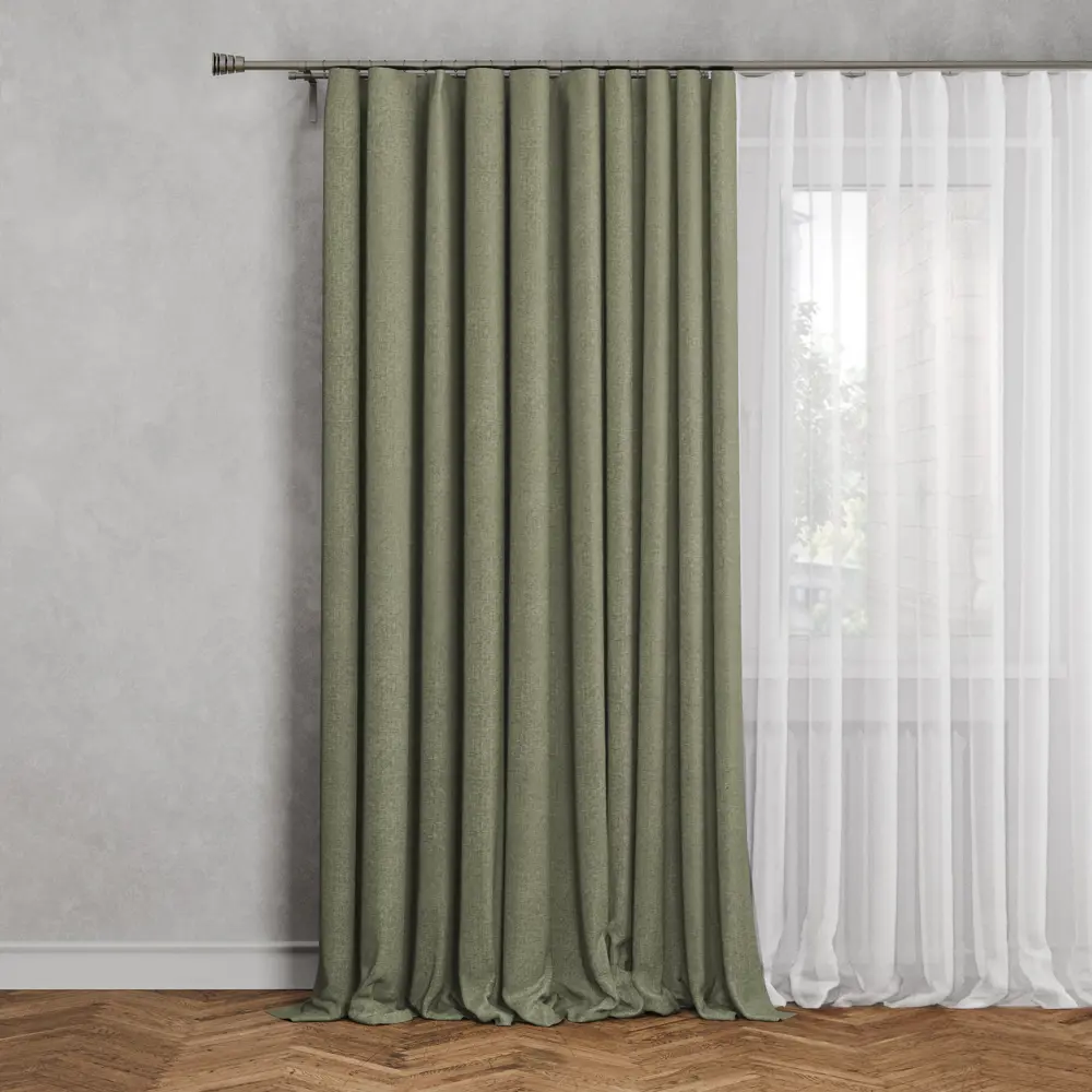 Штора на ленте Tayson 160x280 см цвет зеленый MIAMOZA STLM-2148799