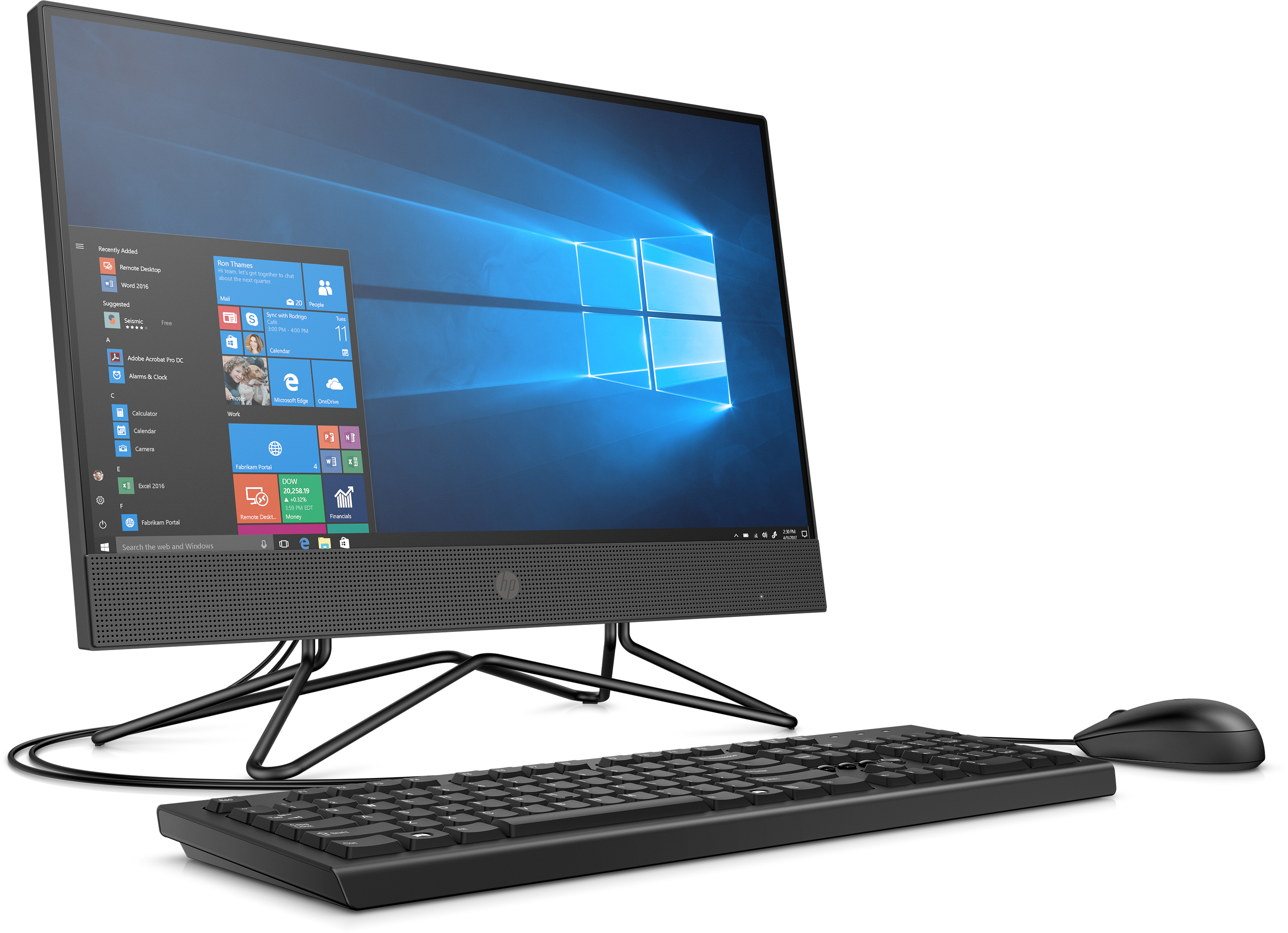2Z362EA#ACB 200 g4 aio 21,5" nt 21.5"(1920x1080 (матовый))/intel core i5 10210u(1.6ghz)/8192mb/256pcissdgb/dvdrw/wifi/war 1y/w10pro + iron gray HP Santreyd  - Вид №2