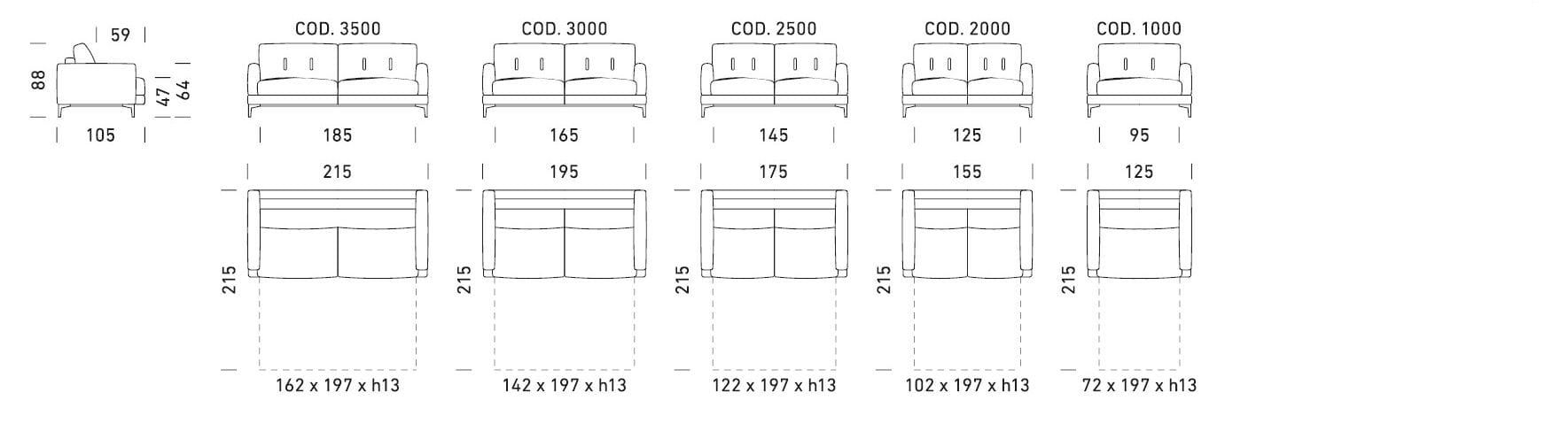Двуспальный диван-кровать из ткани Dienne Salotti Новости 2025 ARCH-00083098 - Вид №3
