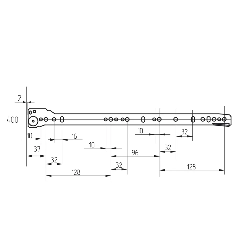 Направляющие роликовые l400 мм, сталь, цвет белый Santreyd STLM-2021747 - Вид №3