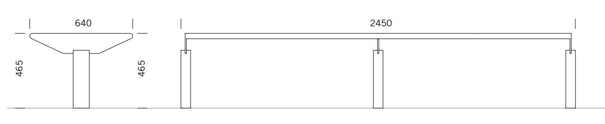 Скамья из нержавеющей стали с подлокотниками без спинки BENKERT BANKE Siardo ARCH-00076068 - Вид №4
