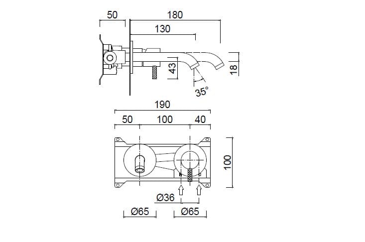 Настенный смеситель для раковины Rubinetteria Giulini My Future Deluxe ARCH-00044670 - Вид №2