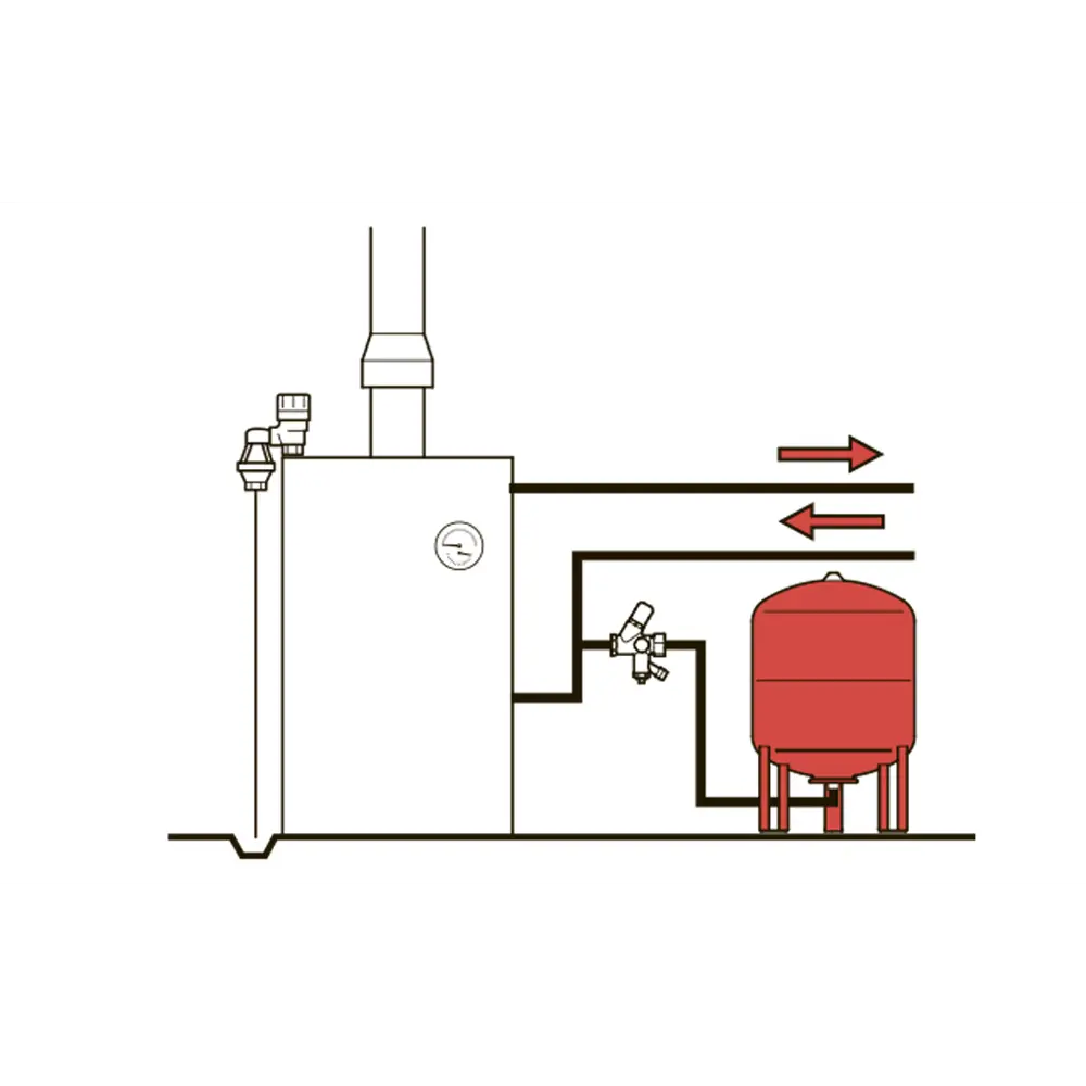 Расширительный бак для системы отопления 35 л Flamco Flexcon R 3/4" красный STLM-2193674 - Вид №2