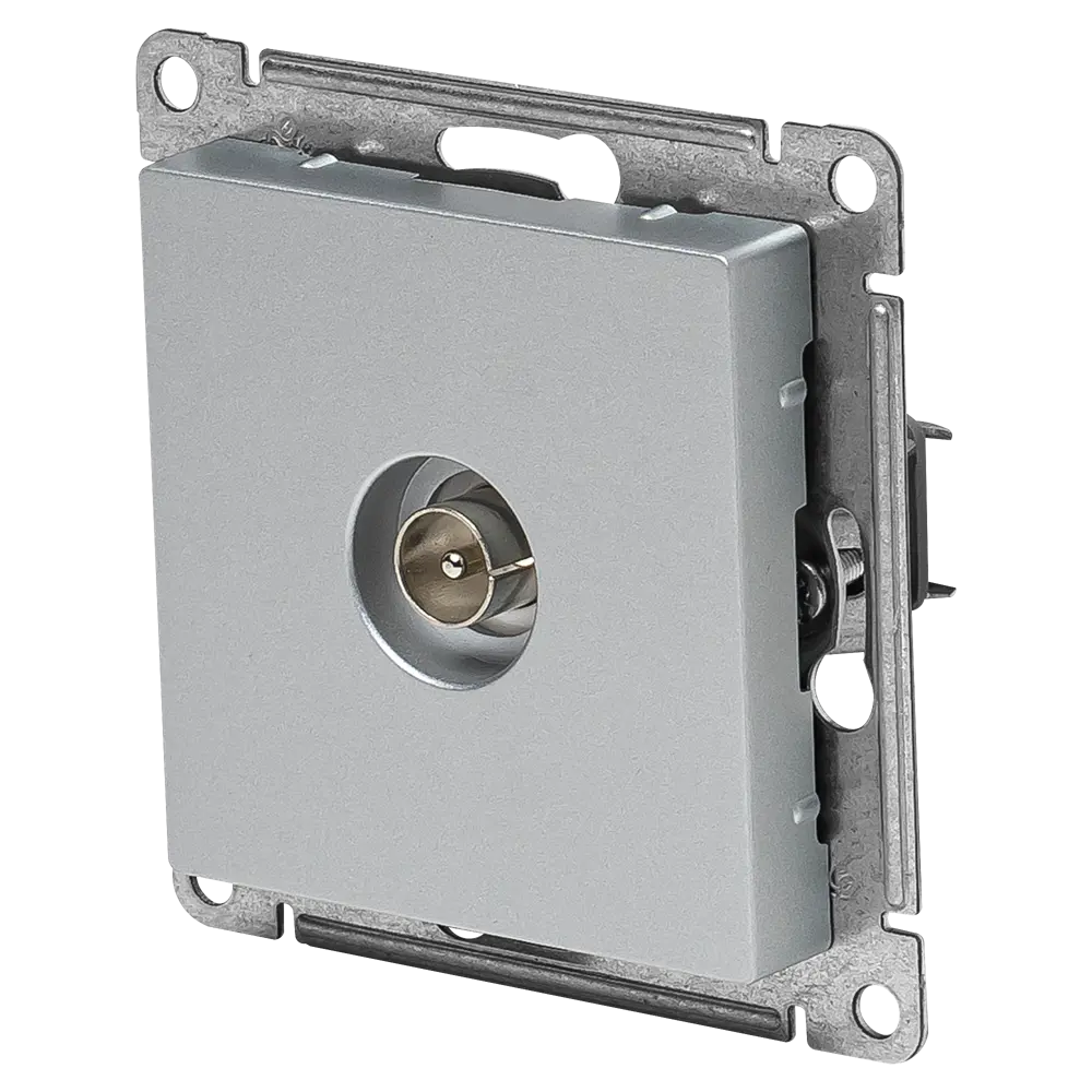 Розетка ТВ/спутник встраиваемая Systeme Electric AtlasDesign без заземления цвет алюминий STLM-2060495 - Вид №1