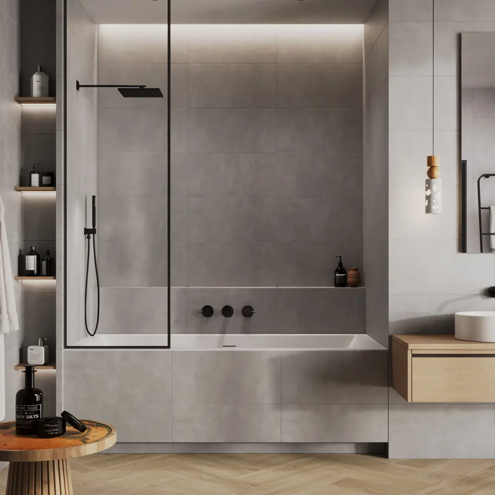 Плитка настенная Betone 30x60 см 1.44 м² матовая цвет серый Santreyd STLM-2076392