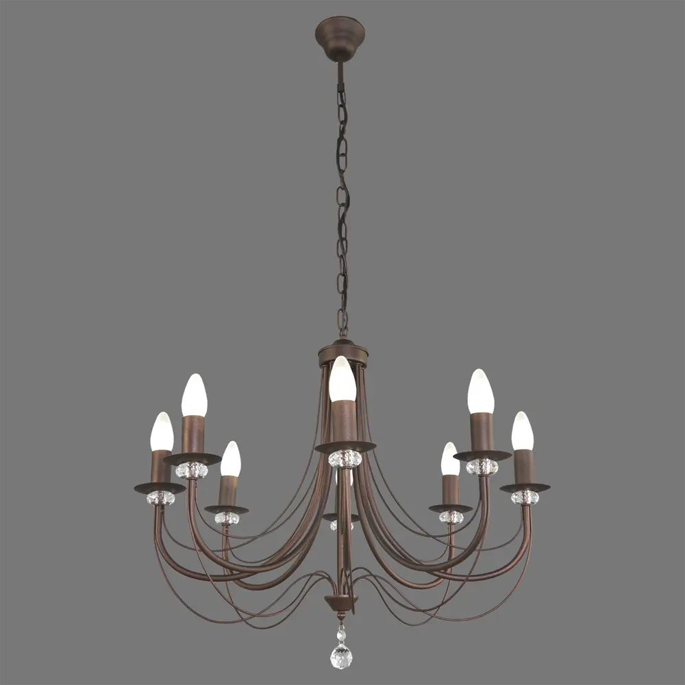 Люстра подвесная Vitaluce Рига 8 ламп 24м² Е14 цвет коричневый STLM-2178754 - Вид №1