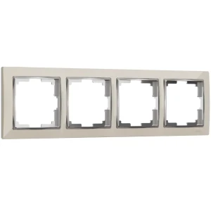 Рамка для розетки Werkel Snabb 4 поста цвет слоновая кость/хром