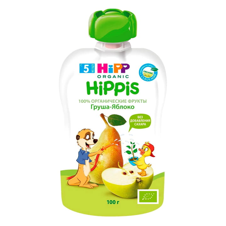 Пюре Hippis с 5 месяцев груша яблоко Hipp 100 г Santreyd 15698 - Вид №1