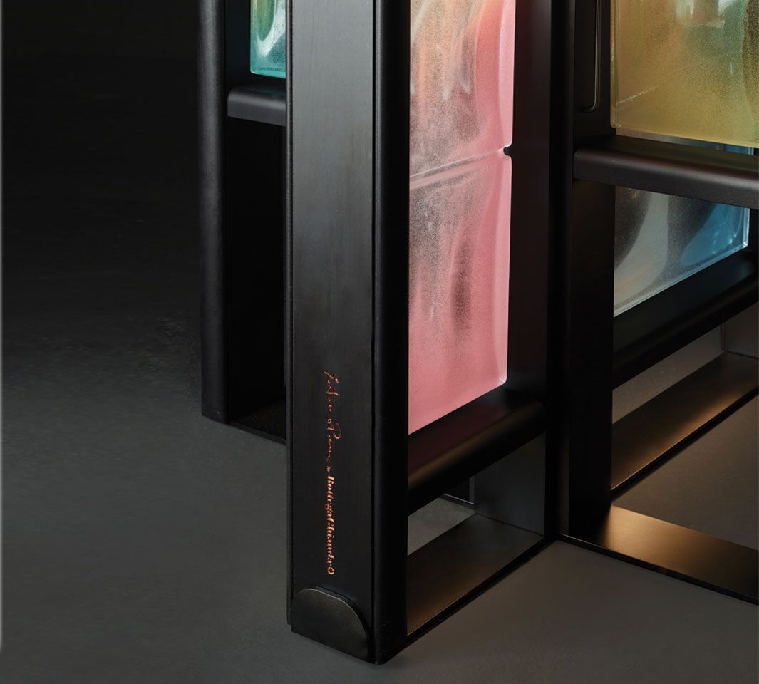 Модульный двухсторонний книжный шкаф из смолы и бука с подсветкой Bottega Ghianda LUIGI (O MI AMATE VOI) ARCH-00010623 - Вид №1