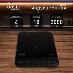 92003688 Кухонная плита Making oasis everywhere РI-BG3S 29 см 1 конфорка цвет черный STLM-1496580