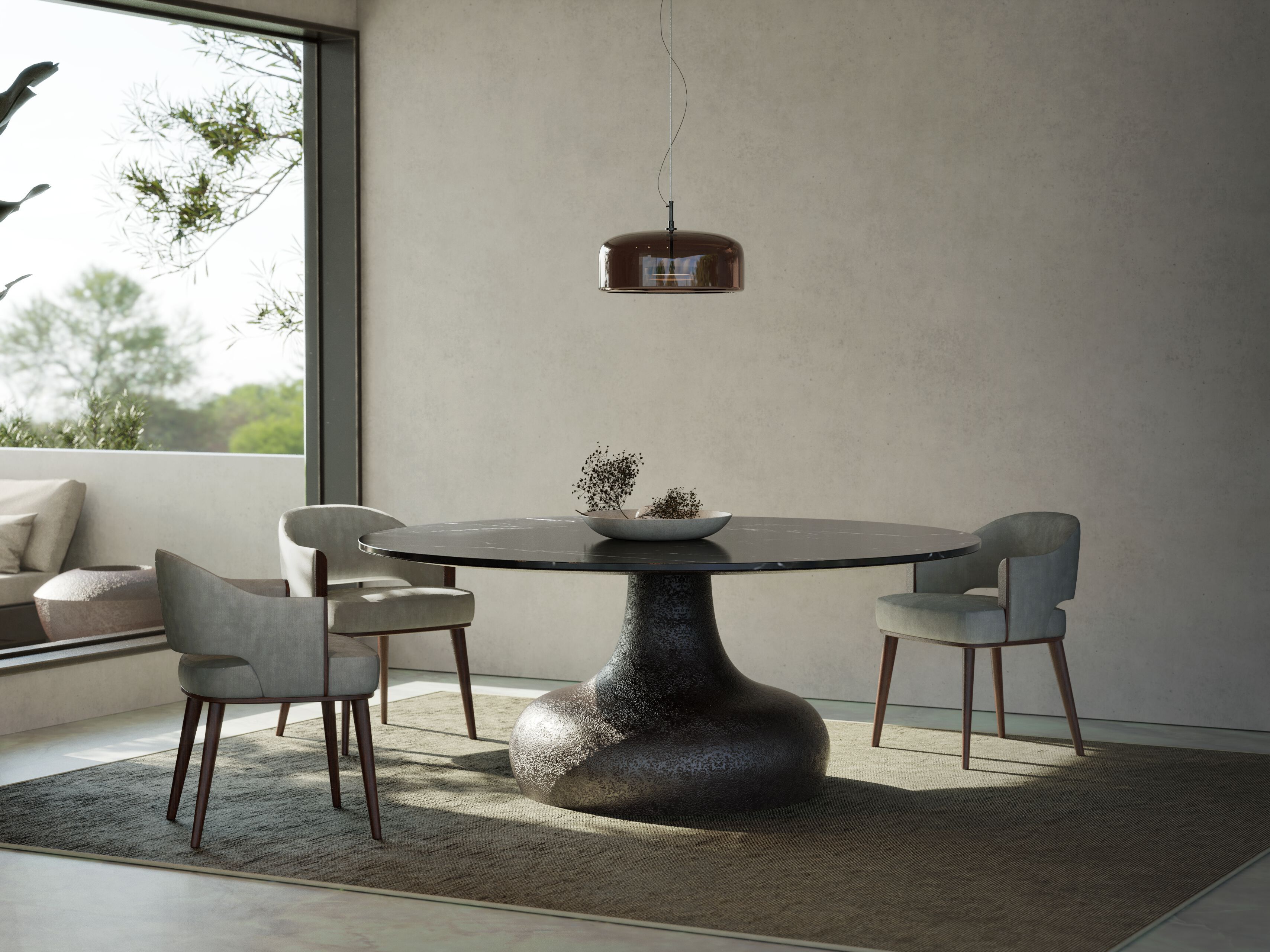 Обеденный стол из стекловолокна и мрамора GANSK DORA ARCH-00068145 - Вид №7