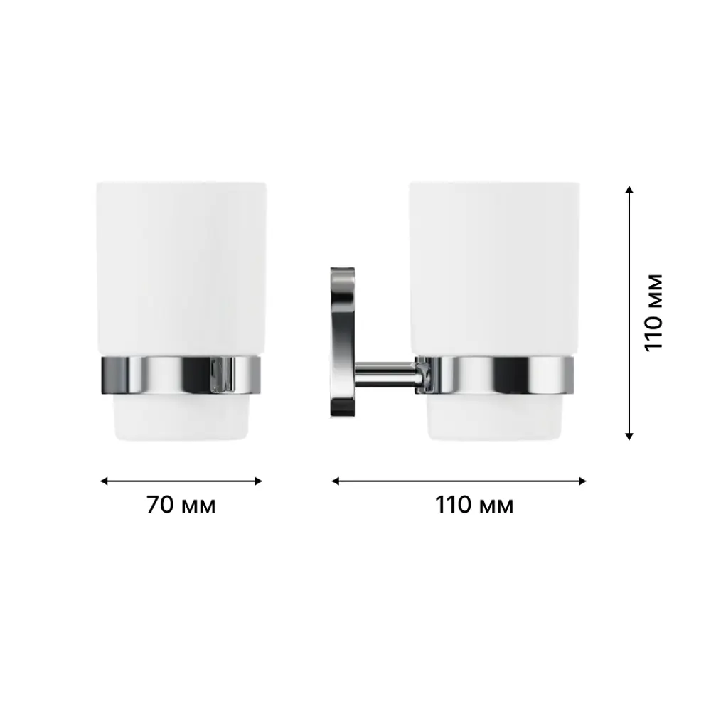 Lemer Sava - подвесной керамический стакан для зубных щеток белый/хром 89384408 STLM-1566381 - Вид №1