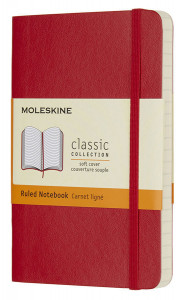 455671 Блокнот "Classic Soft" А6, 96 листов, в линейку, красный Moleskine