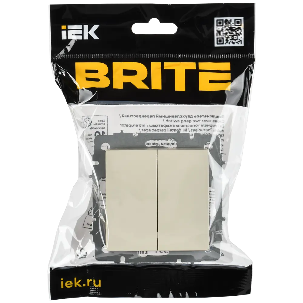Переключатель встраиваемый перекрестный IEK Brite 2 клавиши цвет бежевый STLM-2060593 - Вид №5