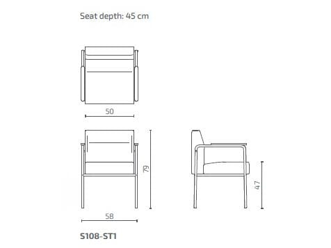 Тканевый стул с подлокотниками Intuit by Softrend Meeter ARCH-00023700 - Вид №2