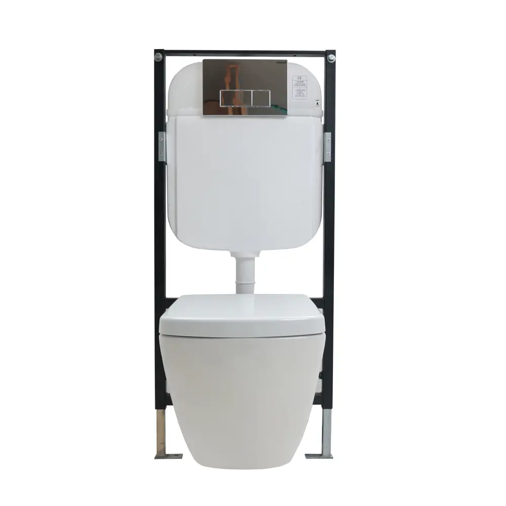 Комплект инсталляция с унитазом Creavit Tetra TP326-11CB00E-0000, с микролифтом, клавиша цвет хром STLM-2064023