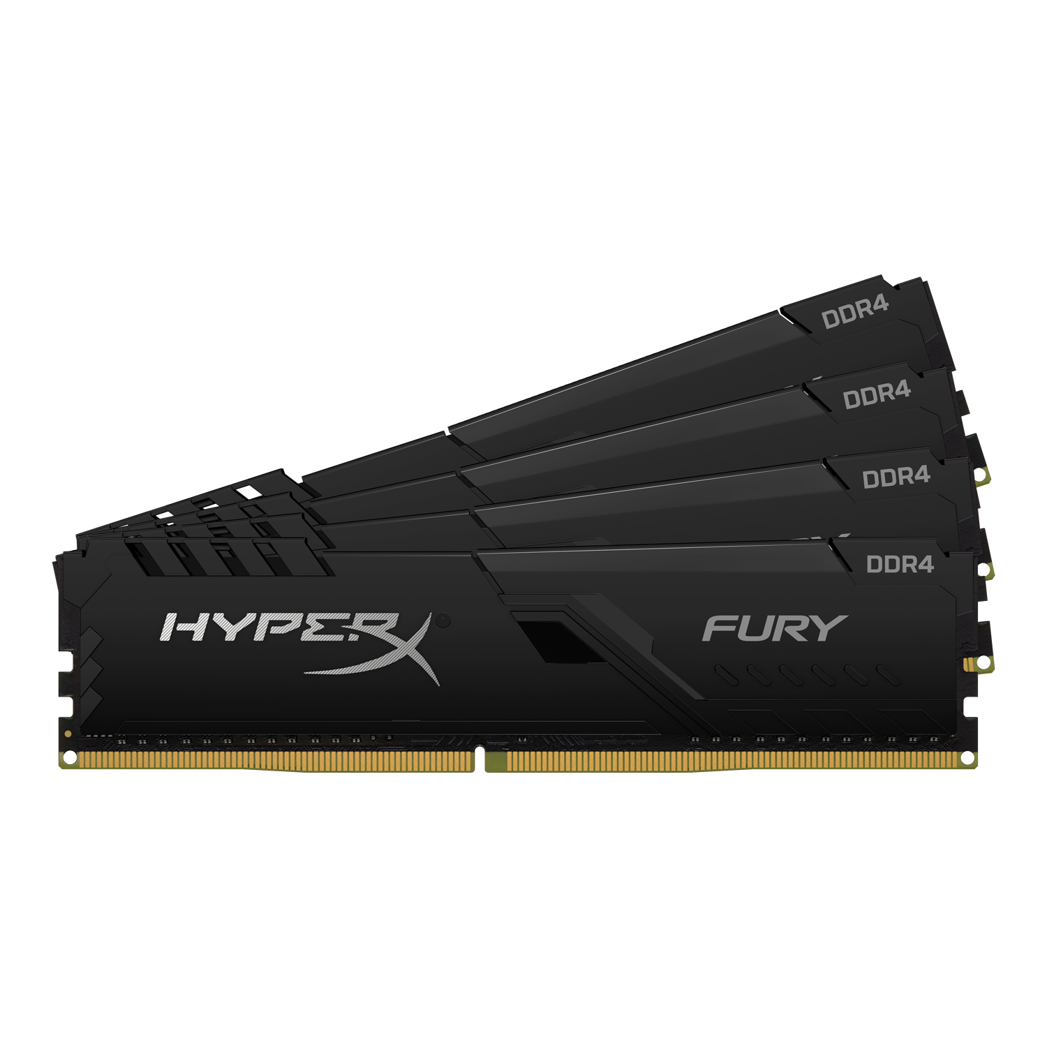HX430C16FB4K4/64 64gb 3000mhz ddr4 cl16 dimm (kit of 4) hyperx fury black Kingston Santreyd  - Вид №1