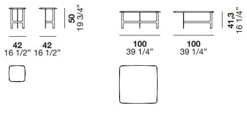 Деревянный квадратный журнальный столик Alf DaFrè MALMO ARCH-00001278 - Вид №1