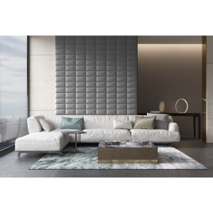 Стеновая панель Eco Leather Grey цвет серый 15х30см 4шт TARTILLA