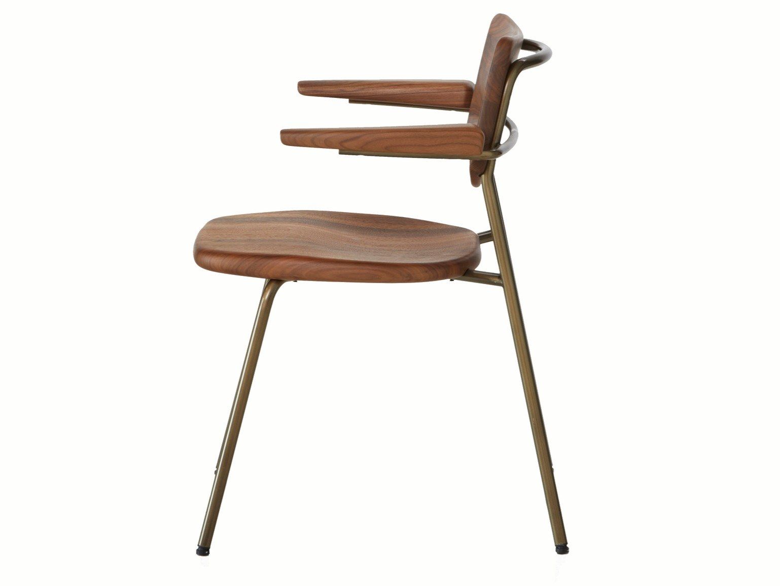 Штабелируемый стул из нержавеющей стали и дерева с подлокотниками BassamFellows труба ARCH-00140575 - Вид №2