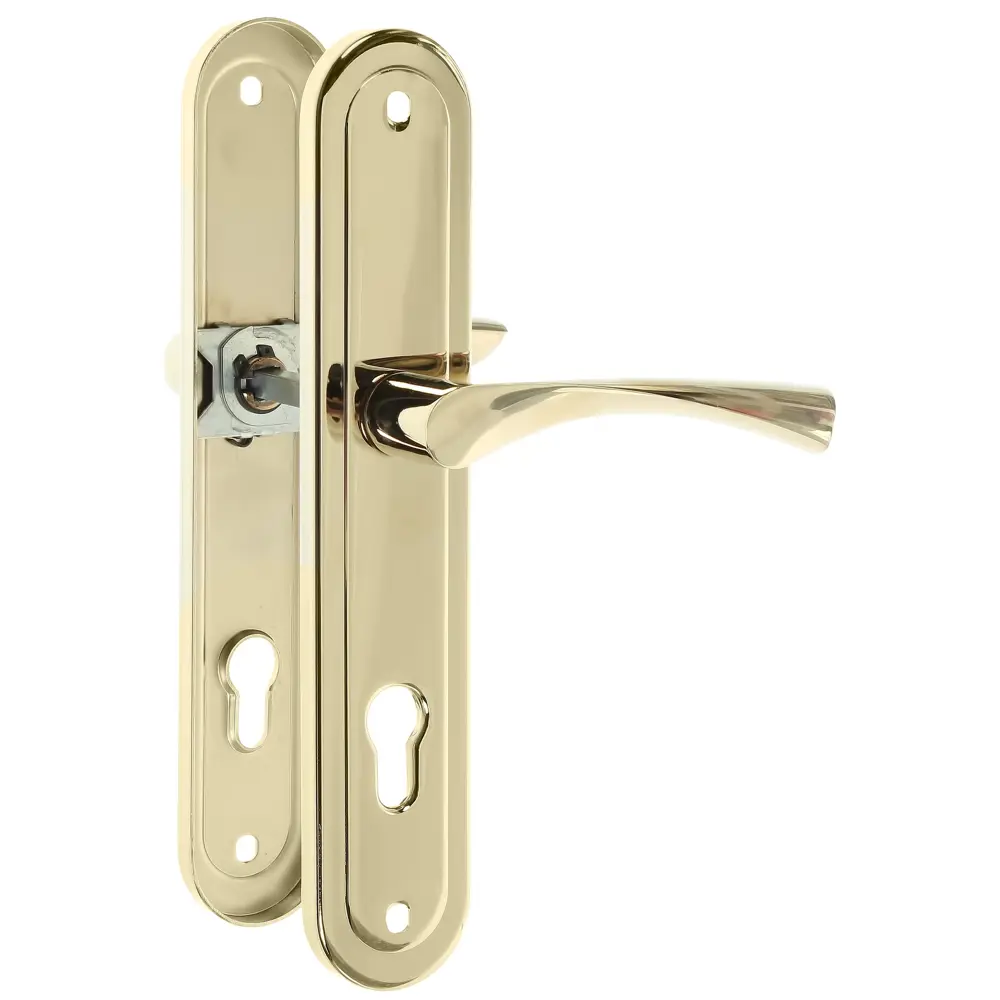 Дверная ручка Apecs на планке HP-85.0423-G золотистого оттенка 18776202 STLM-0899314