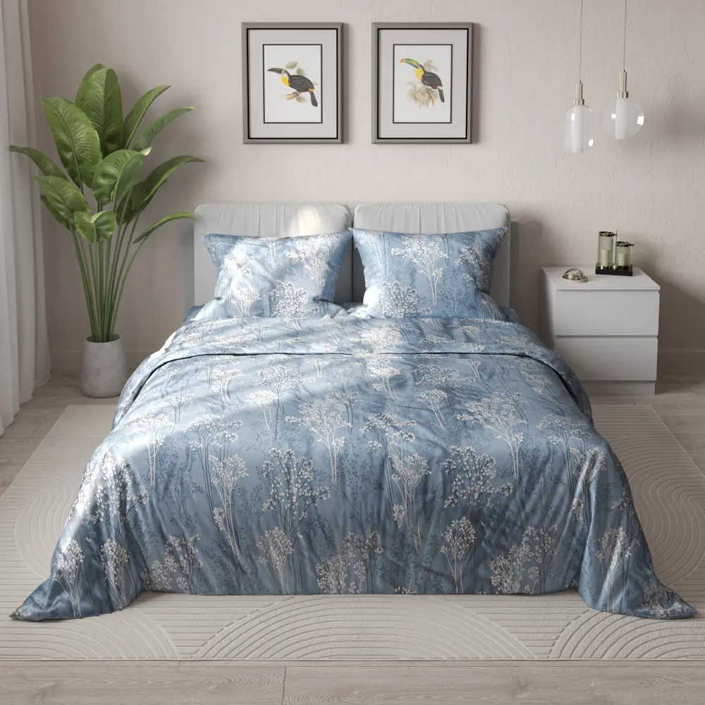 Комплект постельного белья Шуйские ситцы Дом снов Дианта евро бирюза STLM-2037680