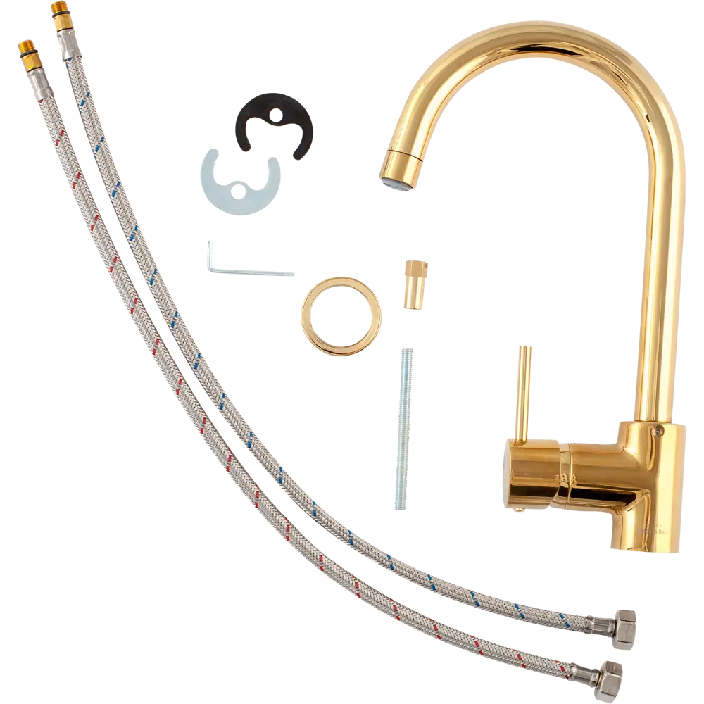 Смеситель для кухни Paini Cox 32.7 см цвет золотой STLM-2008292 - Вид №4