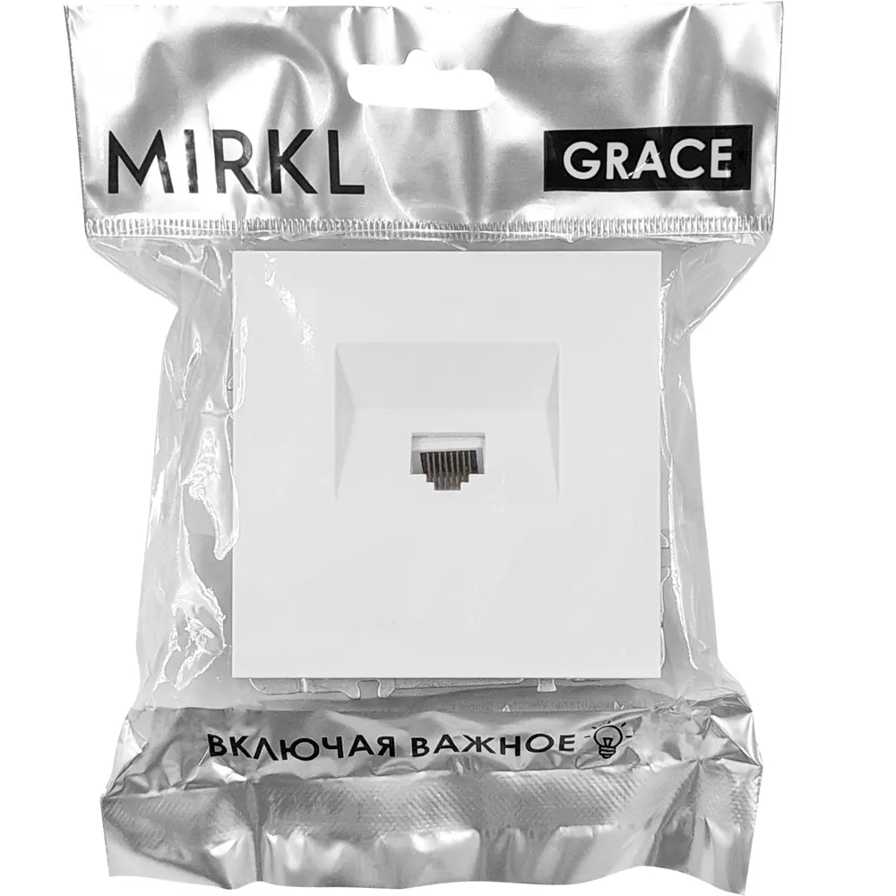 Розетка компьютерная MIRKL Grace RJ45 белая встраиваемая 89393857 STLM-1533710 - Вид №4