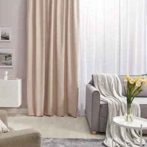 Штора на ленте со скрытыми петлями блэкаут Inspire Aleyna 200x280 см цвет экрю Trench 6 83716081 STLM-2081065
