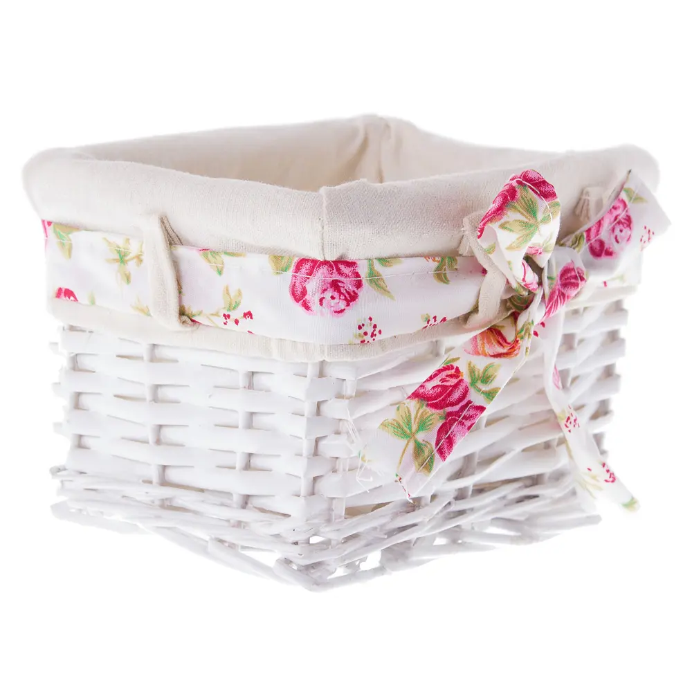 Корзина Ива с декоративным чехлом 19x13x14 см ротанг цвет белый STORIDEA STLM-2212416