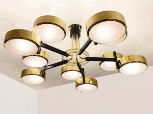 Потолочный светильник из металла и муранского стекла