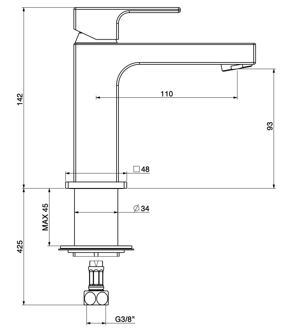 Однорычажный смеситель для раковины GATTONI Kubik ARCH-00121263 - Вид №3