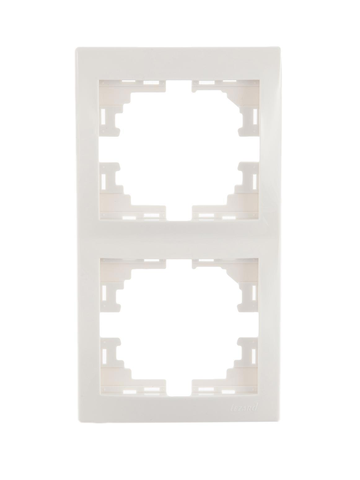 90167961 Рамка для розеток и выключателей 2 поста вертикальная цвет белый Mira STLM-0121803 LEZARD