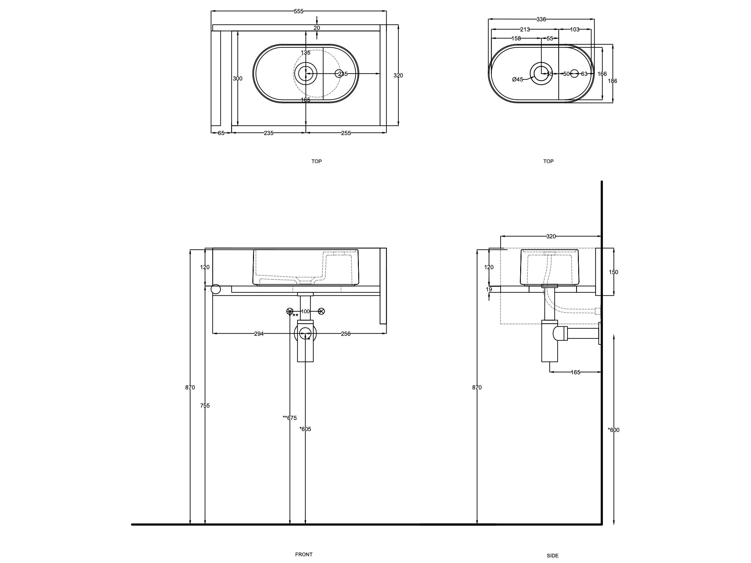 Подвесной умывальник Fenix-NTM® со встроенной раковиной с держателем для полотенец Ceramica Cielo Тео ARCH-00075018 - Вид №3