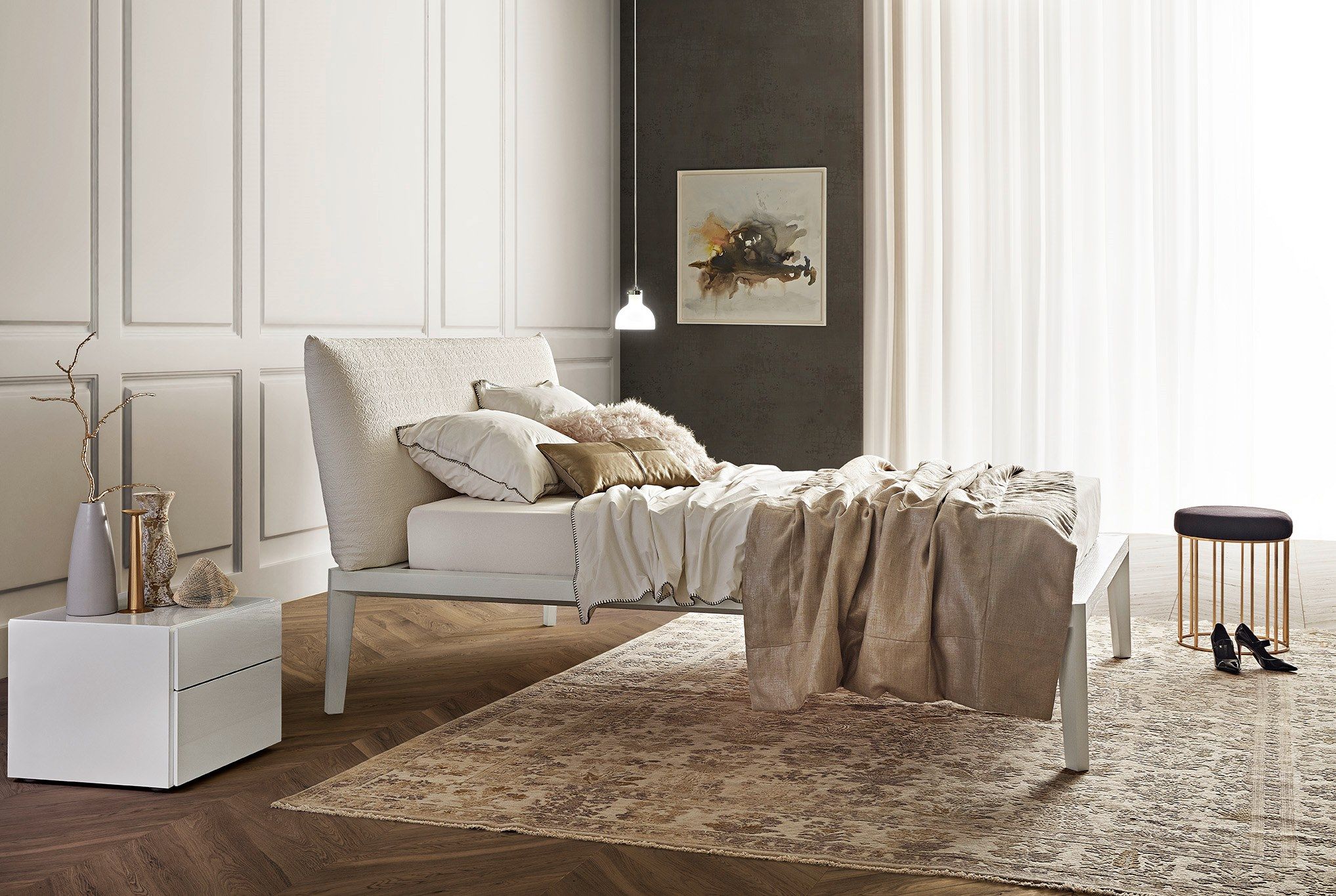 Двуспальная кровать с мягким изголовьем Olivieri ARCH-00130343 - Вид №9